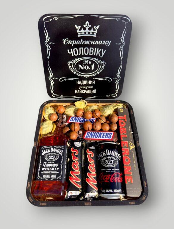 Подарунковий набір бокс для нього "Jack Daniel's Sweet Combo" №212