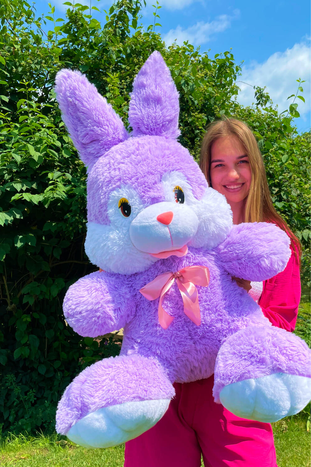 Плюшевий зайчик 100 см 1 м Фіолетовий
