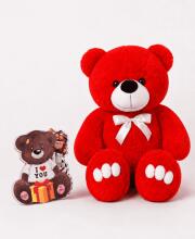 Ведмедик Ветлі 140 см червоний + Подарунковий набір-бокс Teddy Choco Love