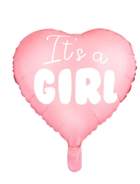 Шарик фольгированный сердце -  It's a girl, 45см"