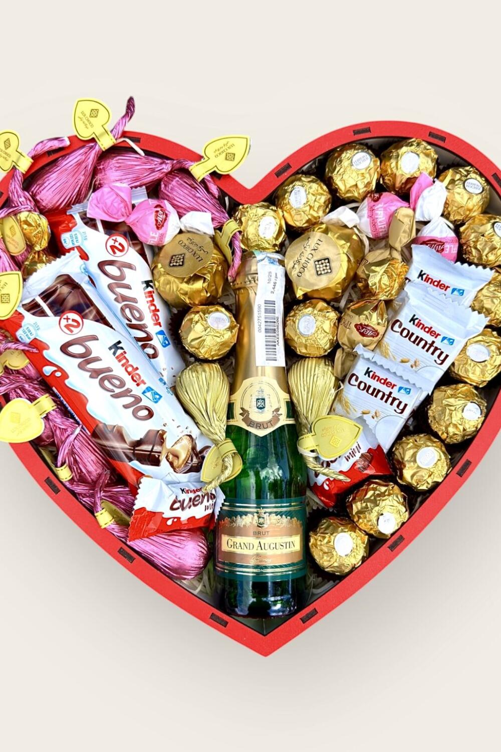 Подарочный набор бокс для нее "Golden Sparkling Heart" №188