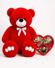 Ведмедик Ветлі 140 см червоний + Солодкий набір Love Deluxe Box