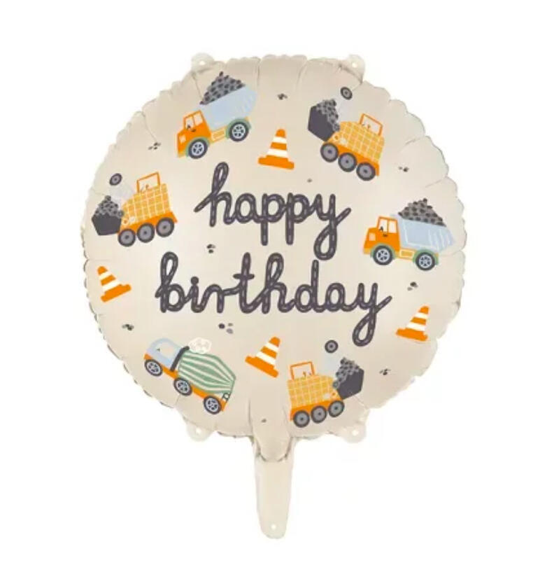 Шарик фольгированный Happy birthday строитель, 45 см