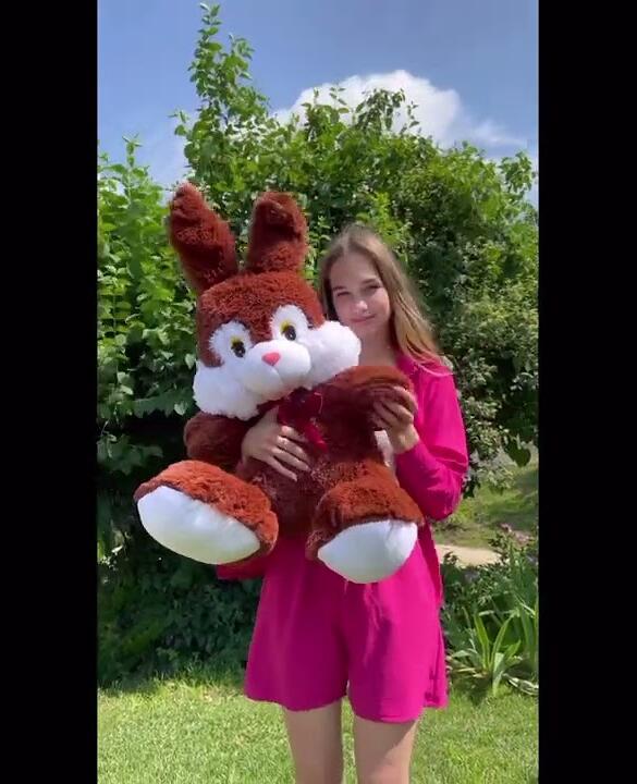 Плюшевий зайка 100 см 1 м Шоколад