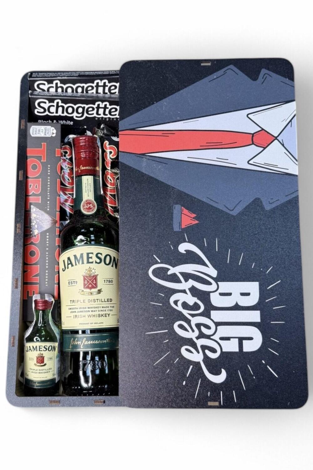 Крафтовий подарунковий набір бокс для нього з алкоголем Jameson №12