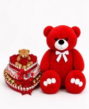 Ведмедик Ветлі 140 см червоний + Подарунковий набір Teddy's Love Delight