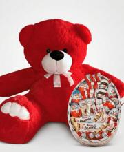 Мишка Ветли 140 см Красный + Kinder Surprise box