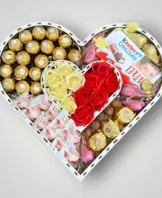 Подарунковий набір бокс для неї "Red & White Romance" №216