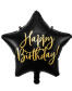 шарик фольгированный звезда Happy Birthday, черная