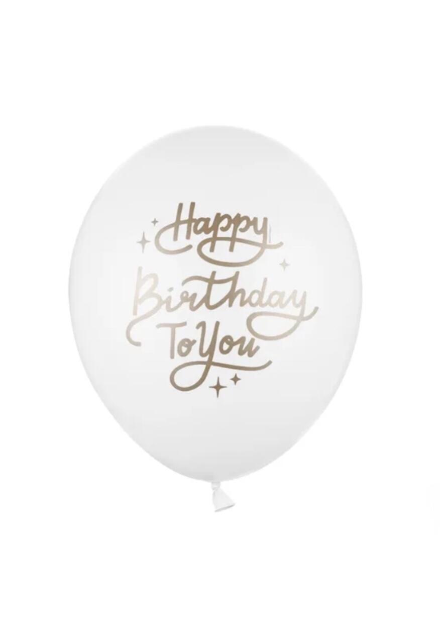 Шарик латексный "Happy Birthday To You Pastel Pure White"