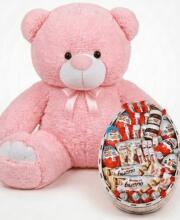 Мишка Ветли 140 см Розовый + Kinder Surprise box