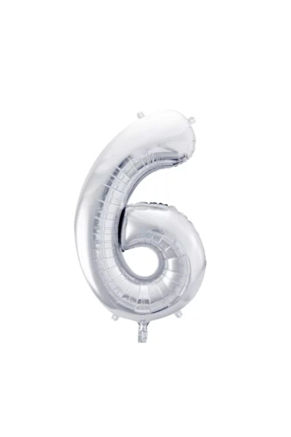 Шарик фольгированный цифра  ''6'' серебро