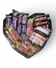 Подарунковий набір бокс шоколадний з батончиками Mars, Twix, Snikers та Nutella №32