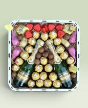Подарочный набор бокс для нее "Golden Cheers & Sweets" №225
