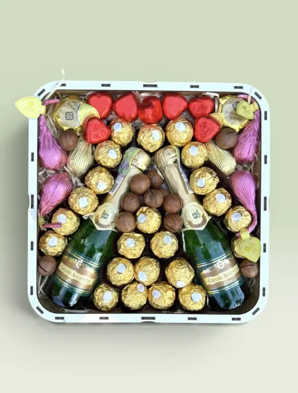 Подарунковий набір бокс для неї "Golden Cheers & Sweets" №225