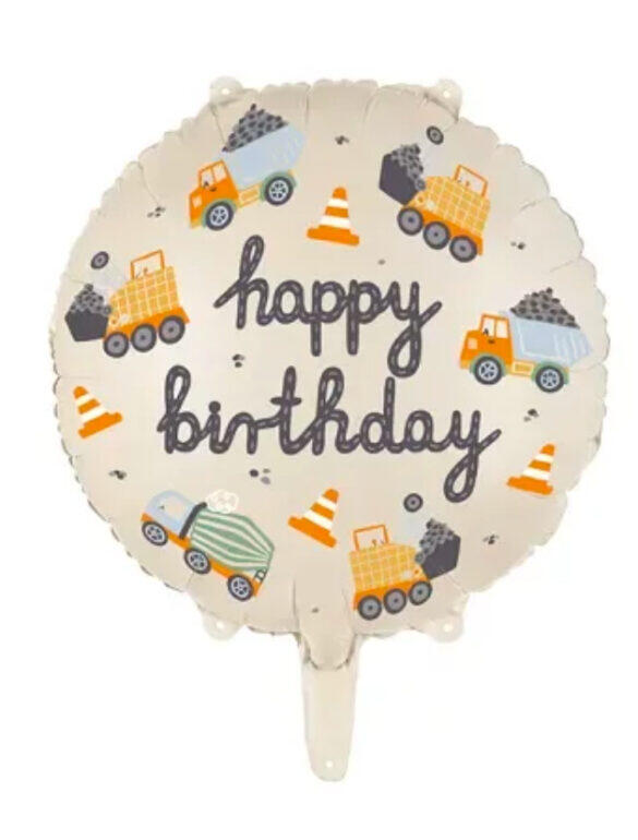 Шарик фольгированный Happy birthday строитель, 45 см