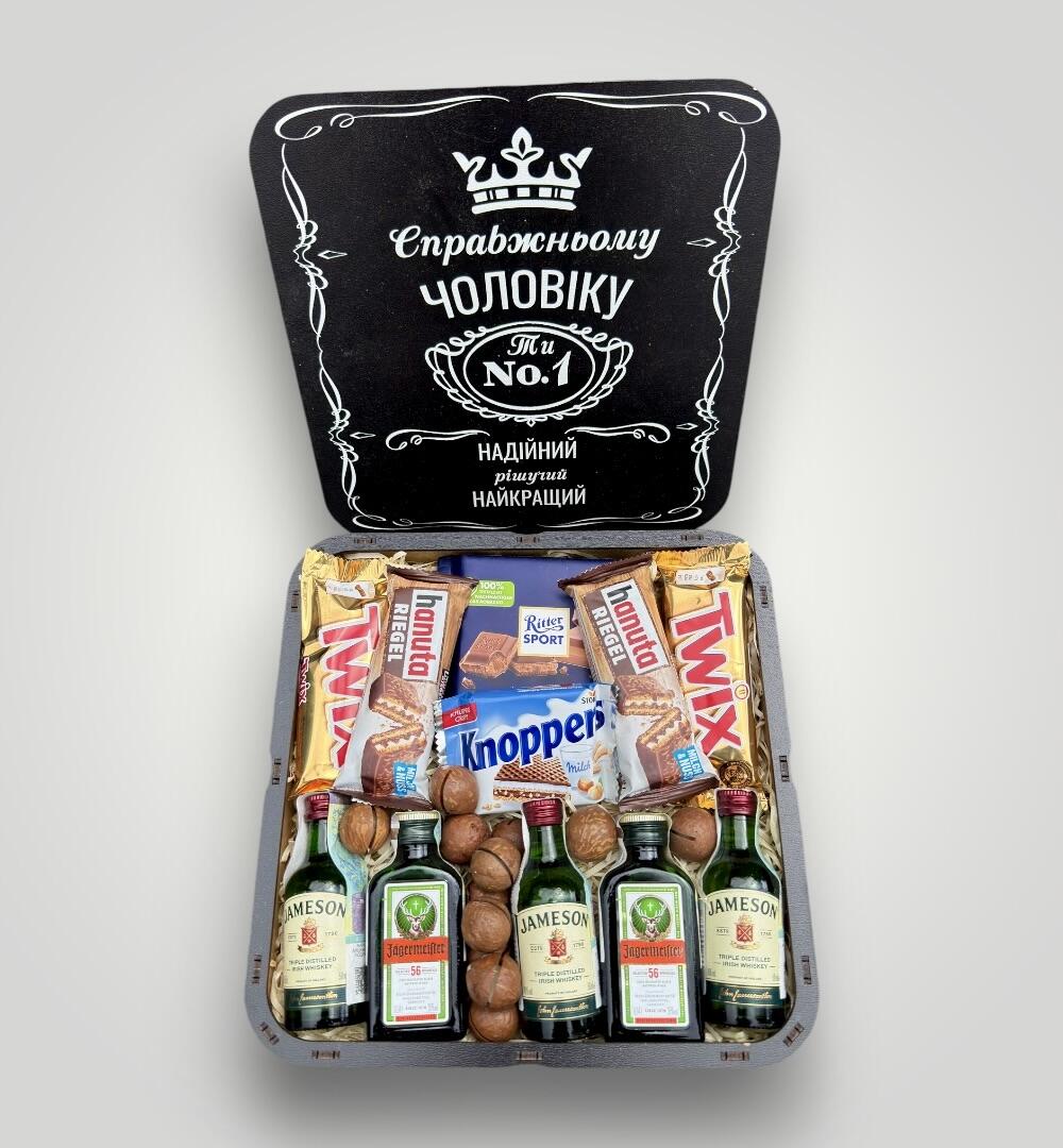 Подарунковий набір бокс для нього "Jameson & Chocolate Reserve" №199