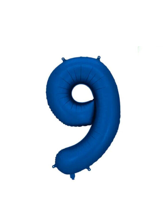 Шарик фольгированный цифра  ''9'' синий