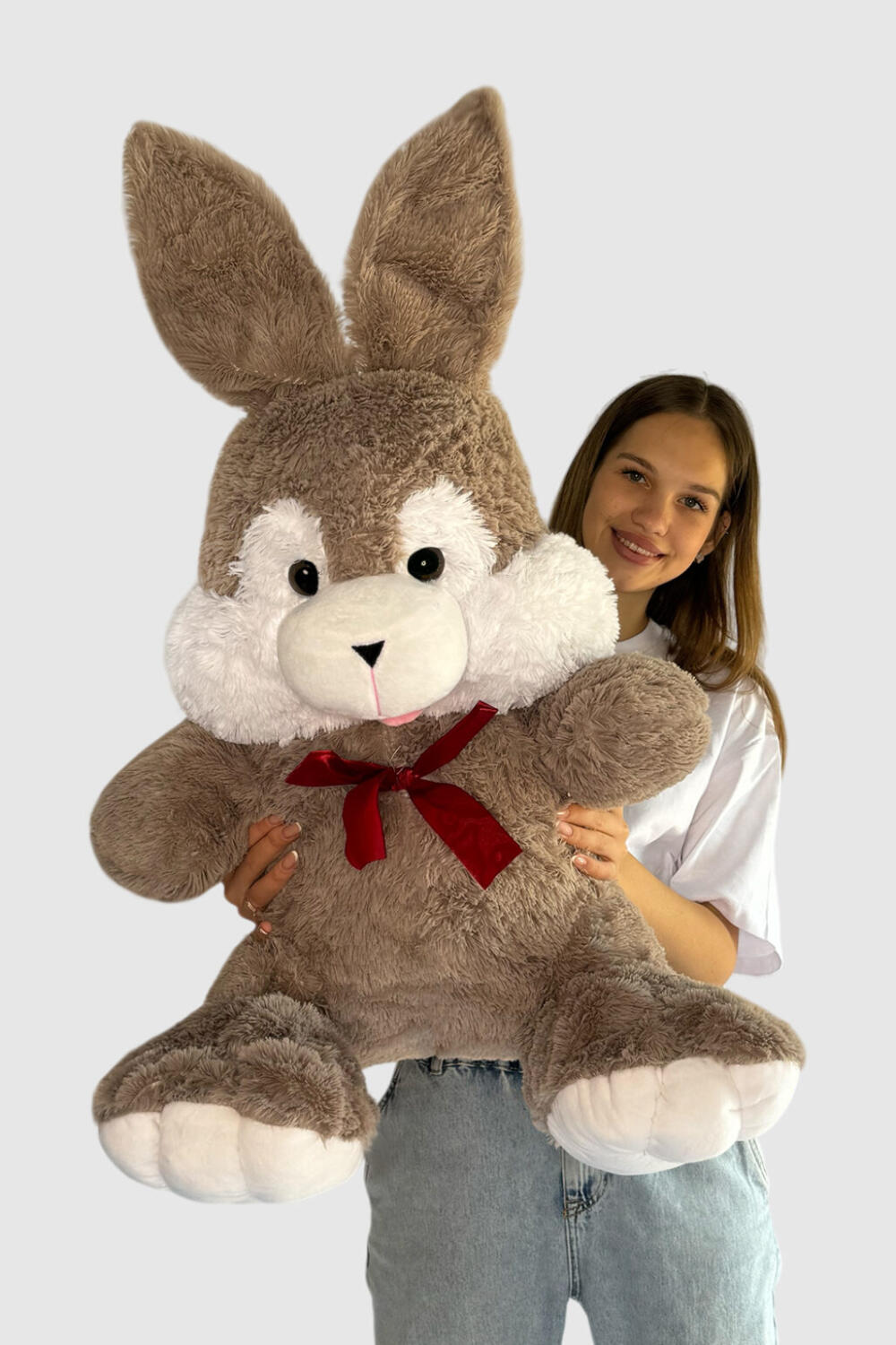 Плюшевий зайка 100 см 1 м Капучино