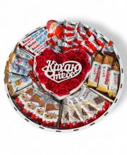 Солодкий подарунок бокс «Love in Chocolate» з червоними трояндами №58