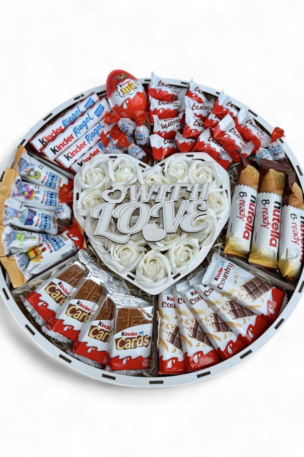 Сладкий подарок бокс «Love in Chocolate» с белыми розами №59