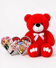 Ведмедик Ветлі 140 см червоний + Подарунковий набір-бокс для неї Double Love Box