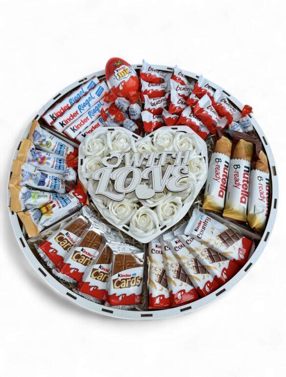 Солодкий подарунок бокс «Love in Chocolate» з білими трояндами №59