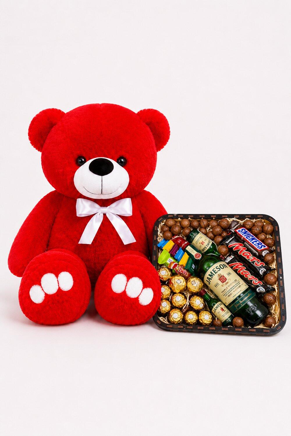 Ведмедик Ветлі 140 см червоний + Подарунковий набір для нього Merry Gentleman's Deluxe Box