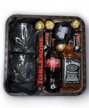 Подарунковий бокс для нього з Jack Daniels, склянками і каменями для віскі №54
