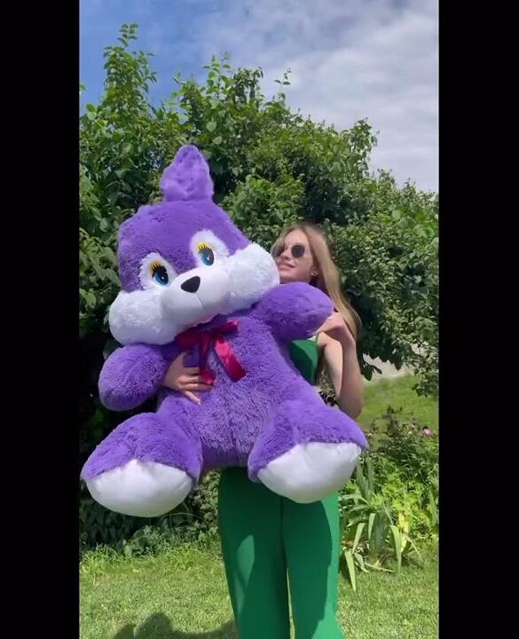 Плюшевий зайка 140 см 1.4 м Фіолетовий