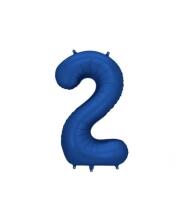 Шарик фольгированный цифра  ''2'' синий