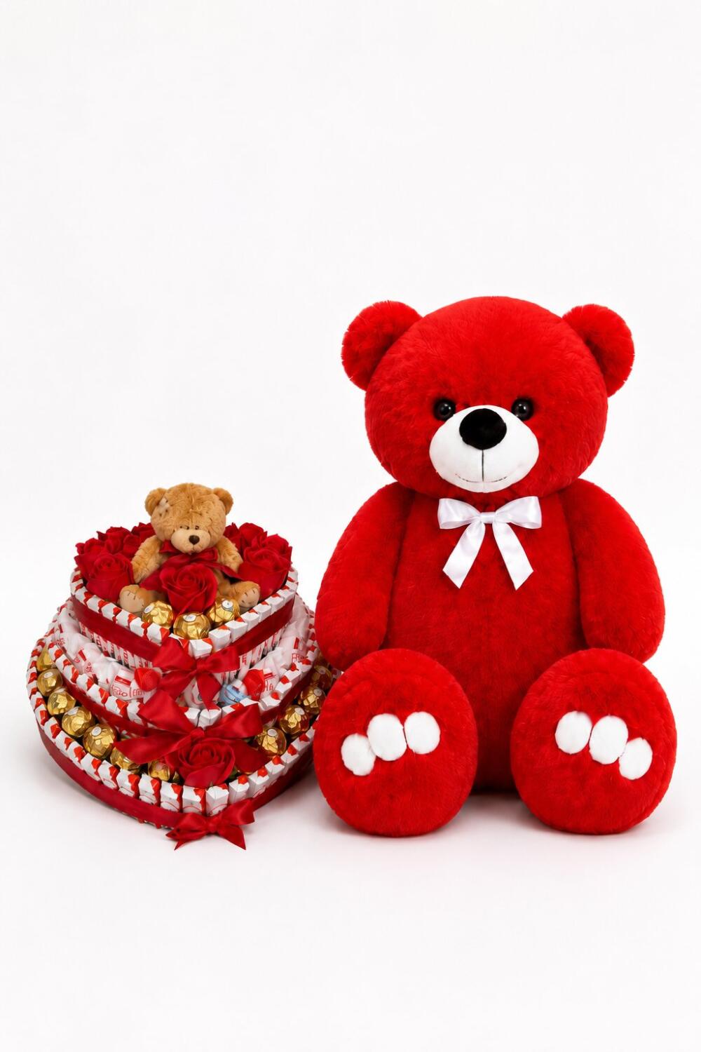 Ведмедик Ветлі 140 см червоний + Подарунковий набір Teddy's Love Delight