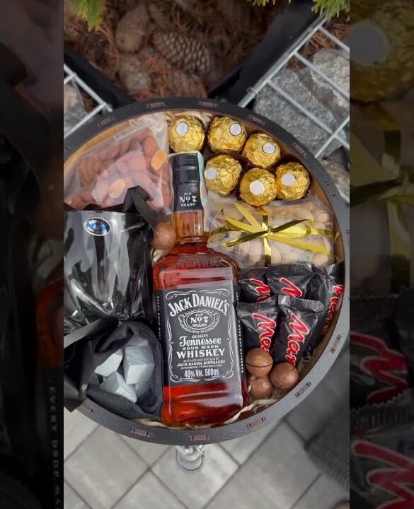 Подарунковий набір бокс для нього з Jack Daniel's, склянкою та каменями для віскі "Запаска для Справжнього Чоловіка" №123