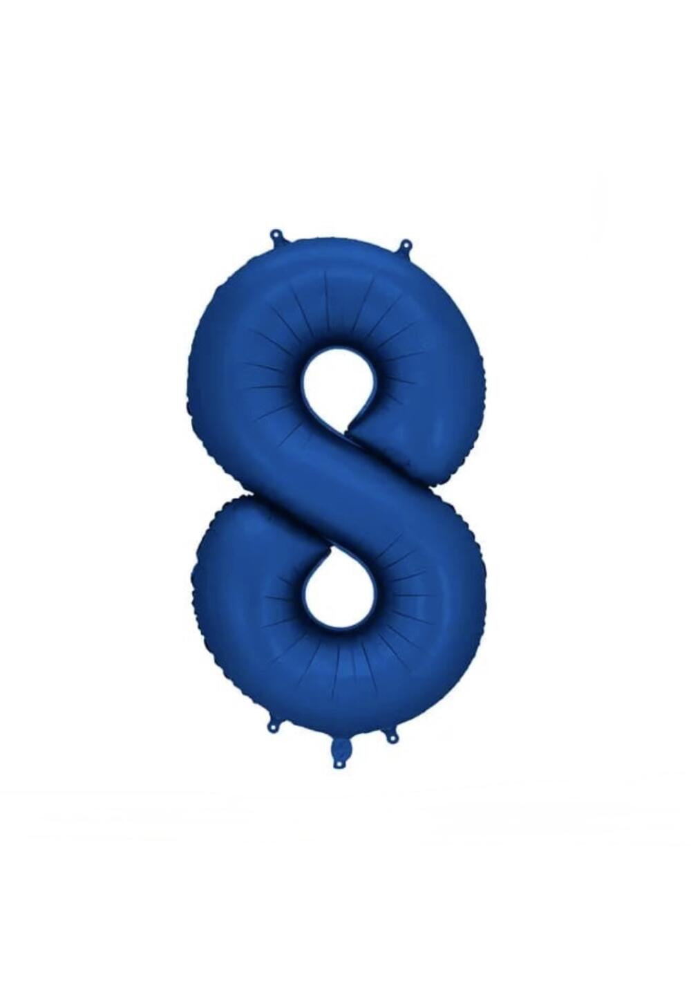 Шарик фольгированный цифра  ''8'' синий