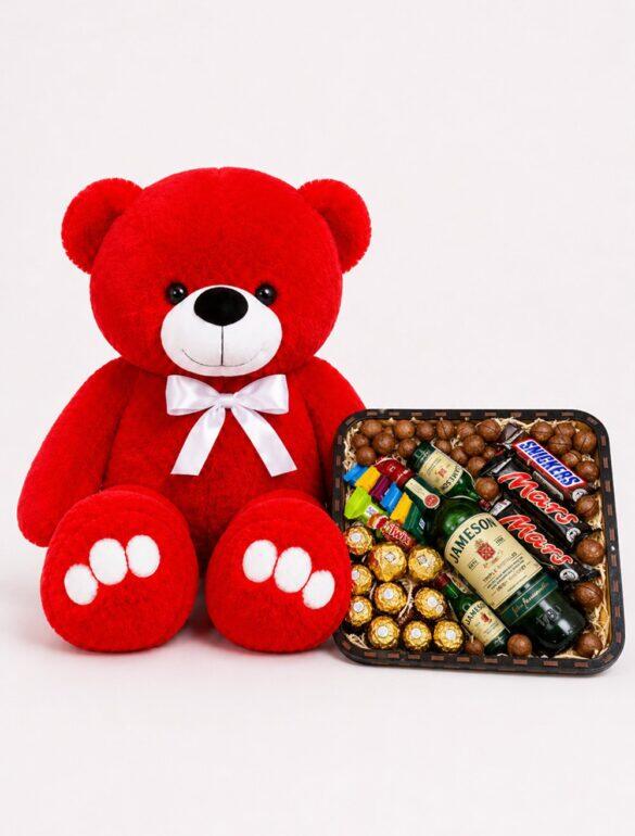 Ведмедик Ветлі 140 см червоний + Подарунковий набір для нього Merry Gentleman's Deluxe Box