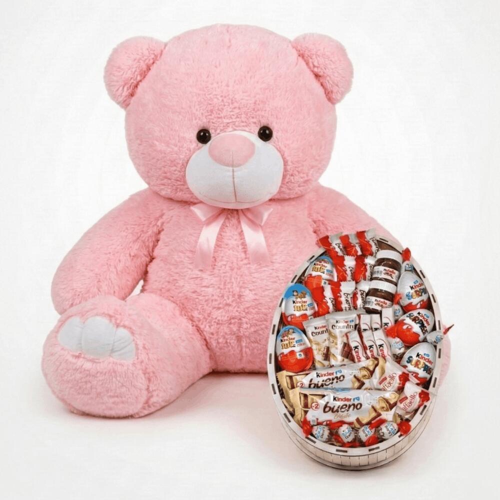 Мишка Ветли 140 см Розовый + Kinder Surprise box