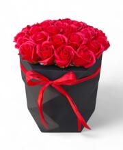 Букет 33шт. красных роз из мыла "Вечная страсть"