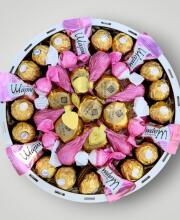 Подарочный набор бокс для нее "Pink Chocolate Garden" №208