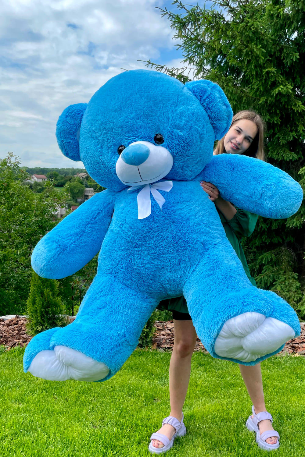 Плюшевий ведмедик Томік 200 см, 2 м Блакитний