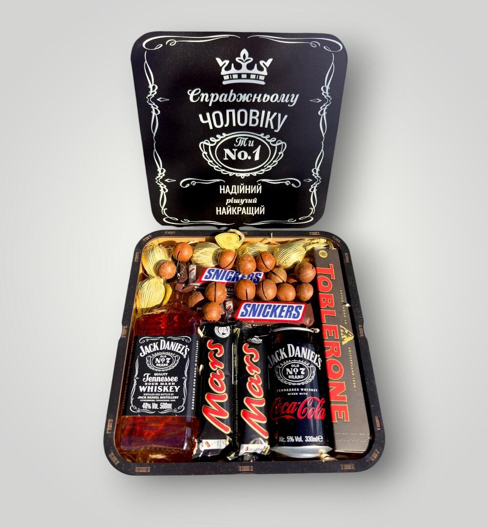 Подарунковий набір бокс для нього "Jack Daniel's Sweet Combo" №212