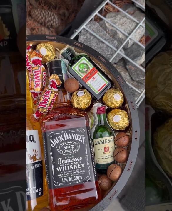 Подарунковий набір бокс для нього з пивом та Jack Daniel's "Запаска для Справжнього Чоловіка" №122