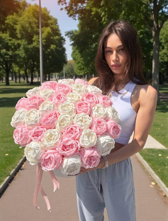 Роскошный букет 37шт. из мыльных пионов "Blush Harmony Bouquet"