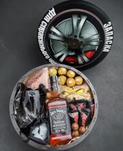Подарунковий набір бокс для нього з Jack Daniel's, склянкою та каменями для віскі "Запаска для Справжнього Чоловіка" №123