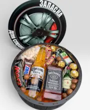 Подарочный набор бокс для него с пивом и Jack Daniel's "Запаска для Настоящего Мужчины" №122