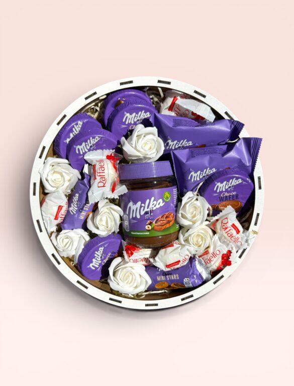 Подарунковий набір бокс для неї "Purple Chocolate Garden" №362