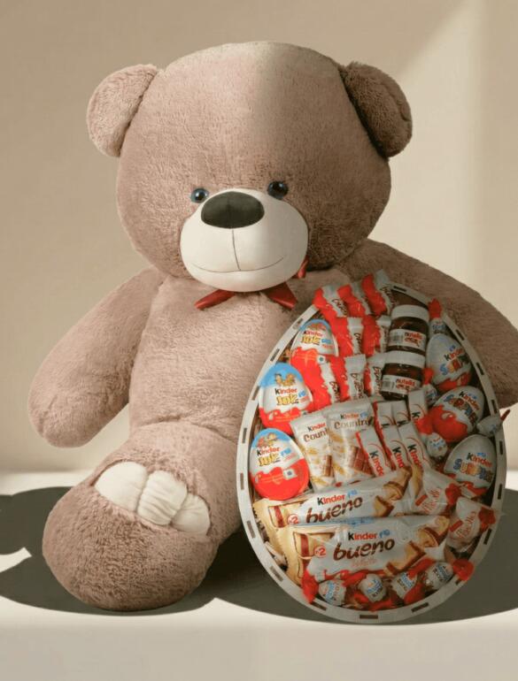 Мишка Ветли 200 см Капучино + Kinder Surprise box