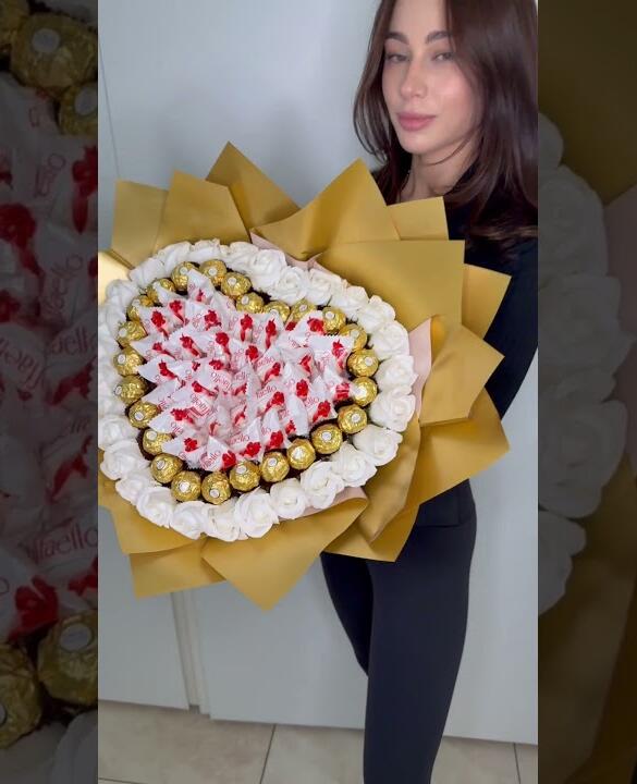Букет из конфет "Raffaello & Rocher Harmony"