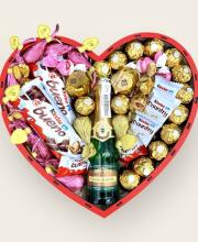 Подарунковий набір бокс для неї "Golden Sparkling Heart" №188