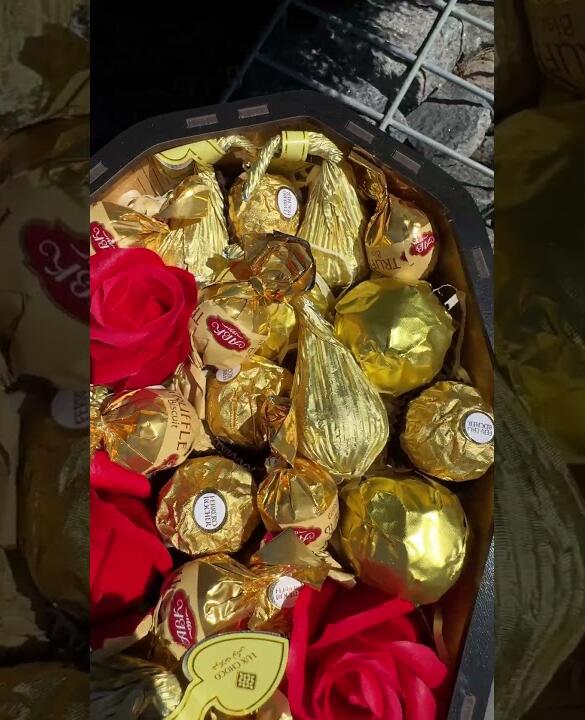 Подарочный набор бокс для нее "Golden Ferrero Heart" №361