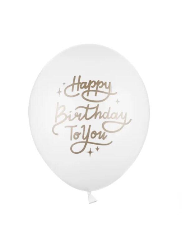 Шарик латексный "Happy Birthday To You Pastel Pure White"
